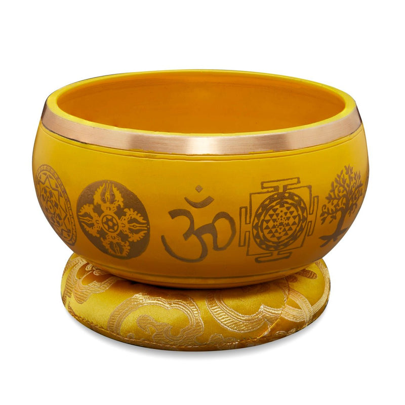 Singing Bowls Sacred Symbol Bowls |Sacred Symbol Yellow - 35 inches | Verified Sustainable by Brown Living™