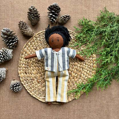 Single Doll - Aadhya - Cotton Fabric Toy - Deep | Verified Sustainable by Brown Living™