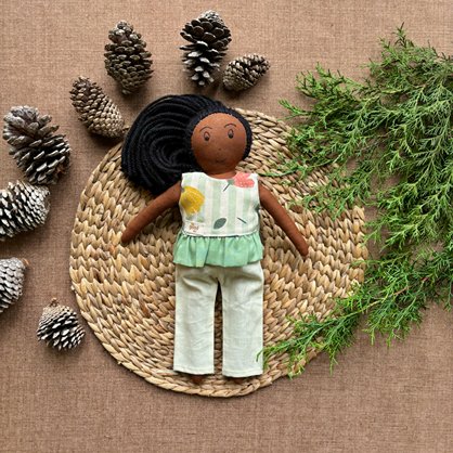 Single Doll - Anvi - Cotton Fabric Toy - Deep | Verified Sustainable by Brown Living™