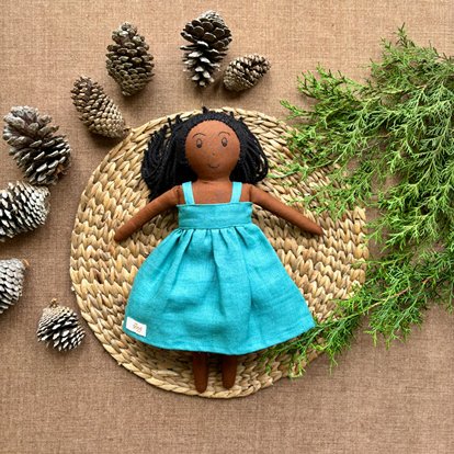 Single Doll - Bhumi - Cotton Fabric Toy - Deep | Verified Sustainable by Brown Living™