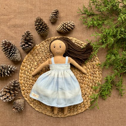 Single Doll - Bindiya - Cotton Fabric Toy - Warm | Verified Sustainable by Brown Living™