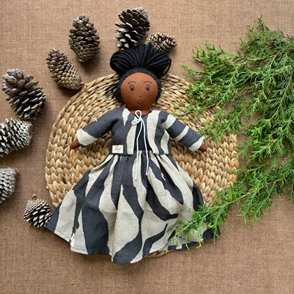 Single Doll - Chandani - Cotton Fabric Toy - Deep | Verified Sustainable by Brown Living™