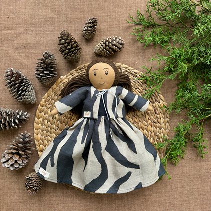 Single Doll - Chandani - Cotton Fabric Toy - Warm | Verified Sustainable Role & Pretend Play Toys on Brown Living™