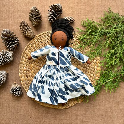 Single Doll - Damini - Cotton Fabric Toy - Deep | Verified Sustainable by Brown Living™