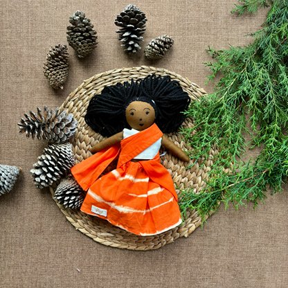 Single Doll - Eesha - Cotton Fabric Toy - Deep | Verified Sustainable by Brown Living™