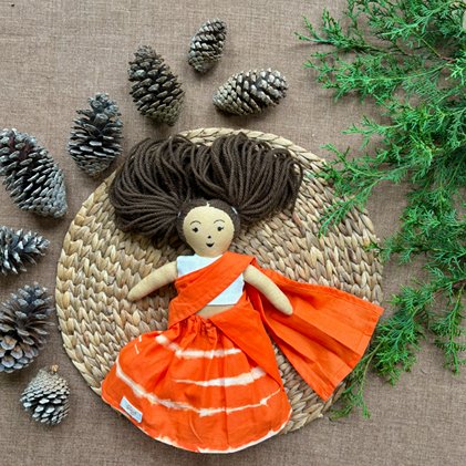 Single Doll - Eesha - Cotton Fabric Toy - Warm | Verified Sustainable by Brown Living™