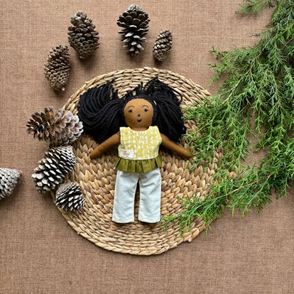 Single Doll - Falak - Cotton Fabric Toy - Deep | Verified Sustainable by Brown Living™