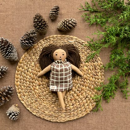 Single Doll - Farah - Cotton Fabric Toy - Warm | Verified Sustainable by Brown Living™