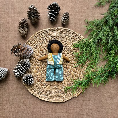 Single Doll - Gopal - Cotton Fabric Toy - Deep | Verified Sustainable Role & Pretend Play Toys on Brown Living™