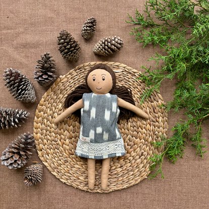 Single Doll - Jane - Cotton Fabric Toy - Warm | Verified Sustainable by Brown Living™