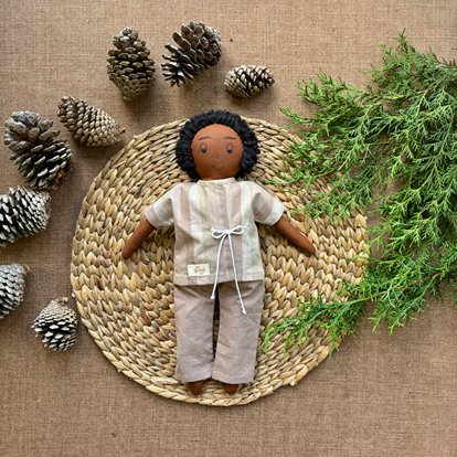 Single Doll - Manoj - Cotton Fabric Toy - Deep | Verified Sustainable by Brown Living™