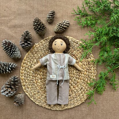 Single Doll - Manoj - Cotton Fabric Toy - Warm | Verified Sustainable by Brown Living™