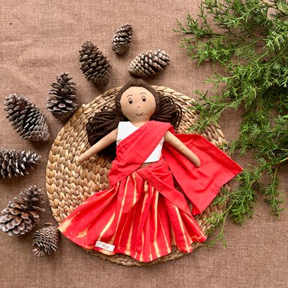 Single Doll - Masaya - Cotton Fabric Toy - Warm | Verified Sustainable Role & Pretend Play Toys on Brown Living™