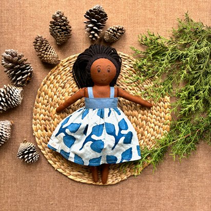 Single Doll - Suraksha - Cotton Fabric Toy - Deep | Verified Sustainable Role & Pretend Play Toys on Brown Living™