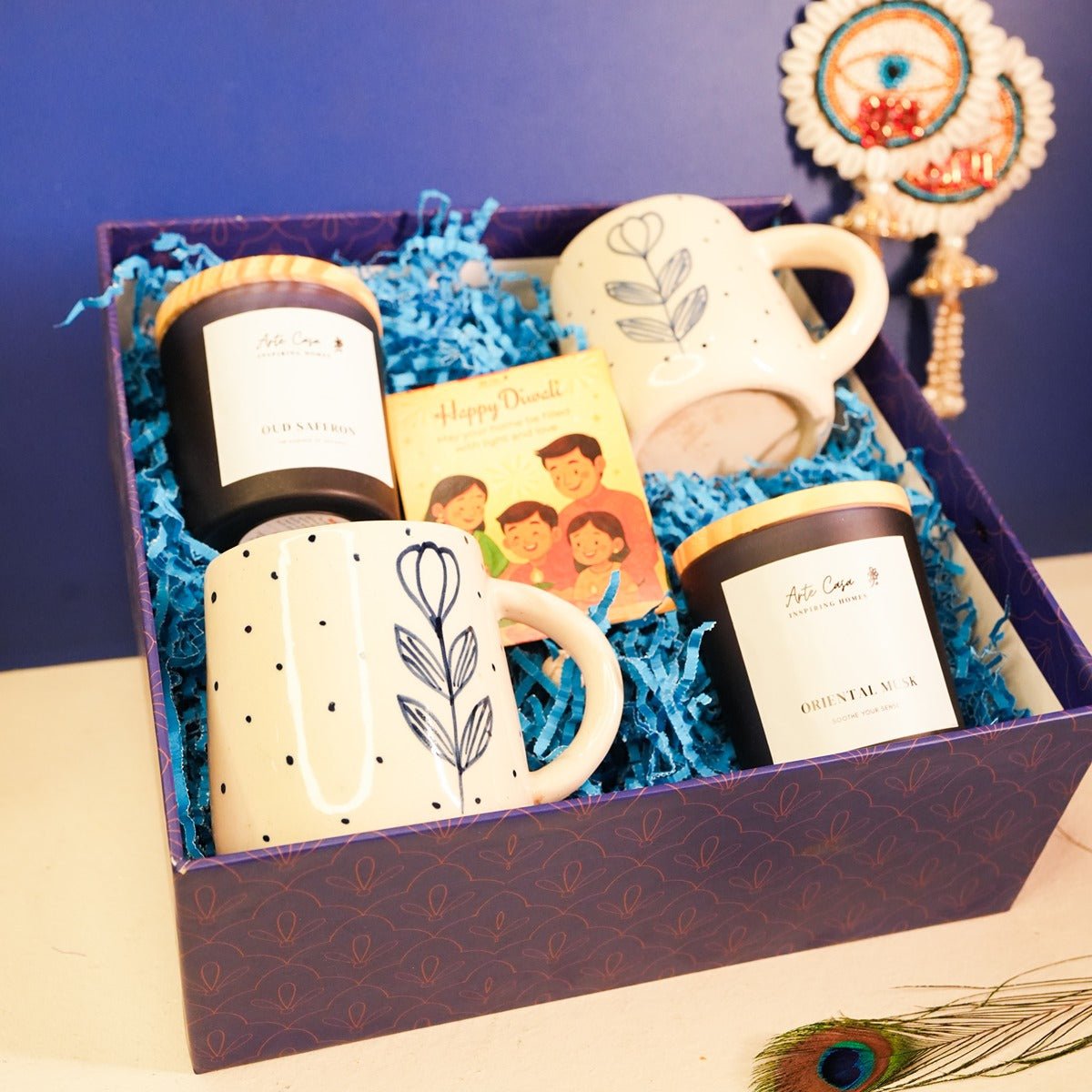Sips & Sparks Diwali Box – Festive Tea & Celebration Hamper – Gift Giving on Brown Living™. SKU: GB - 426. Img 1.