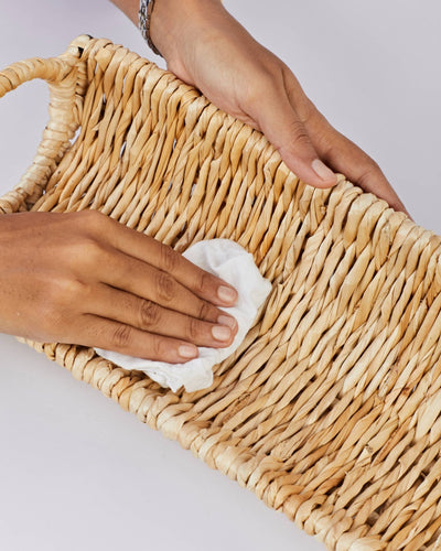 Siya - Handwoven Banana Fiber Table Centerpiece Tray – Trays & Platters on Brown Living™. SKU: S-023. Img 4.