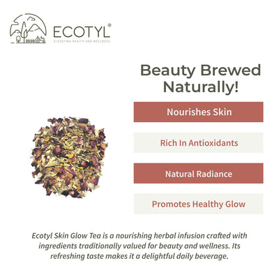 Skin Glow Tea | Skin Nourishment | Herbal Tea | 60g – Tea on Brown Living™. SKU: ECOTYL00059. Img 3.