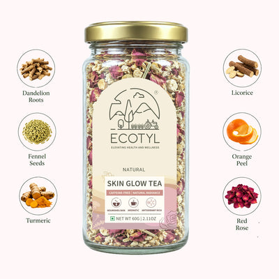 Skin Glow Tea | Skin Nourishment | Herbal Tea | 60g – Tea on Brown Living™. SKU: ECOTYL00059. Img 2.