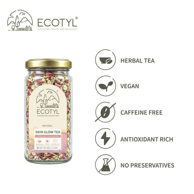 Skin Glow Tea | Skin Nourishment | Herbal Tea | 60g – Tea on Brown Living™. SKU: ECOTYL00059. Img 4.