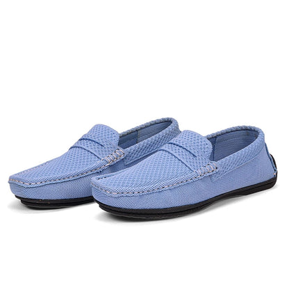 Sky Blue Moc Mens Shoes Loafers | Verified Sustainable by Brown Living™