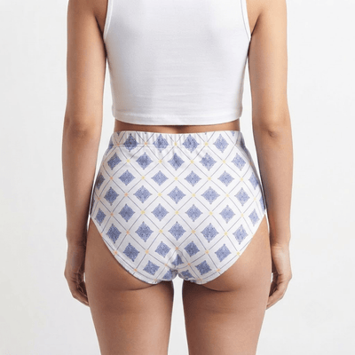 Sky Indigo & Porcelain Organic Cotton Classic Briefs | Pack of 2 – Womens Underwear on Brown Living™. SKU: 001HWBBlue-WhiteXs. Img 7.