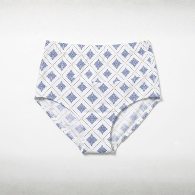 Sky Indigo & Porcelain Organic Cotton Classic Briefs | Pack of 2 – Womens Underwear on Brown Living™. SKU: 001HWBBlue-WhiteXs. Img 3.