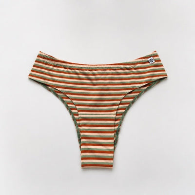 Sky Jungle Stripes & Ocean Blues Organic Cotton Tanga | Pack of 2 – Womens Underwear on Brown Living™. SKU: 012BASage-SkyXs. Img 3.