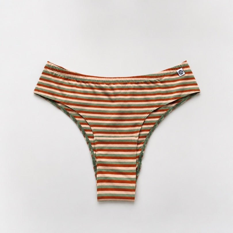 Sky Jungle Stripes & Ocean Blues Organic Cotton Tanga | Pack of 2 – Womens Underwear on Brown Living™. SKU: 012BASage-SkyXs. Img 3.