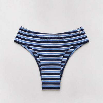 Sky Jungle Stripes & Ocean Blues Organic Cotton Tanga | Pack of 2 – Womens Underwear on Brown Living™. SKU: 012BASage-SkyXs. Img 2.