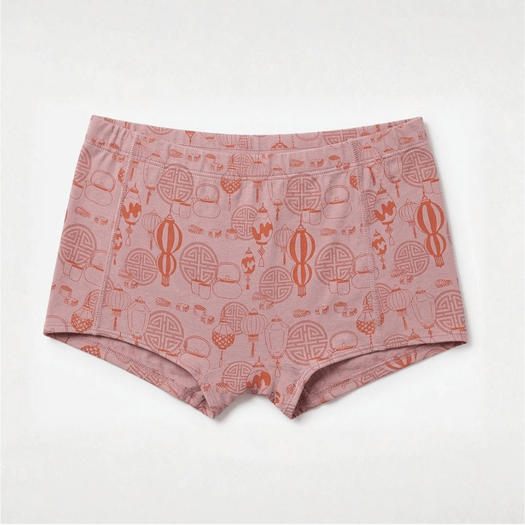 Sky Lantern & Royal Mint Organic Cotton Boyshorts | Pack of 2 – Womens Underwear on Brown Living™. SKU: 004BSPink-Mintxs. Img 2.