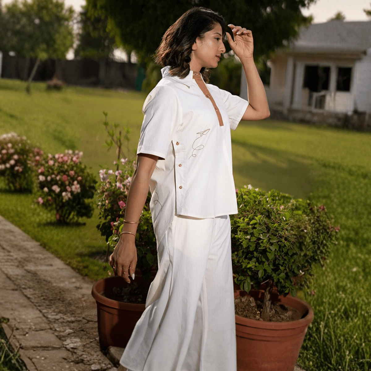 Skyward Nostalgia Co - ord Set for Women | Comfortable Wear – Womens Co - Ord Sets on Brown Living™. SKU: AAYU-61. Img 6.