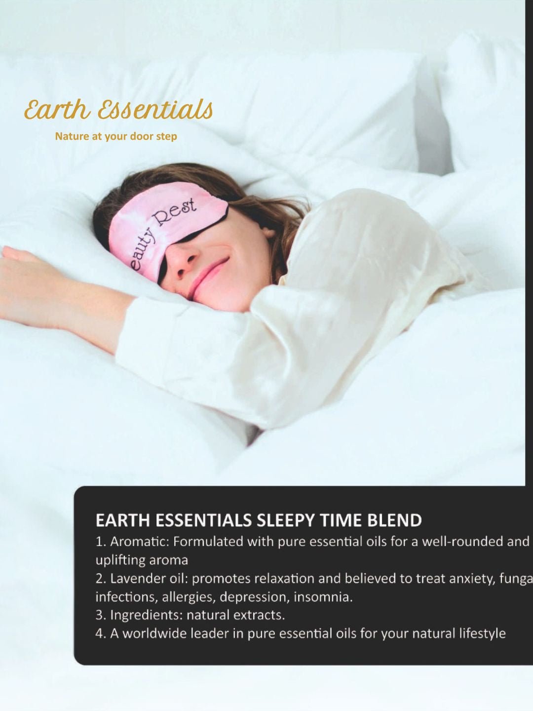 Sleepy Time Essential Oil Blend 15 ml – Calming & Relaxing Aroma – Essential Oils on Brown Living™. SKU: EOBlends-05. Img 9.