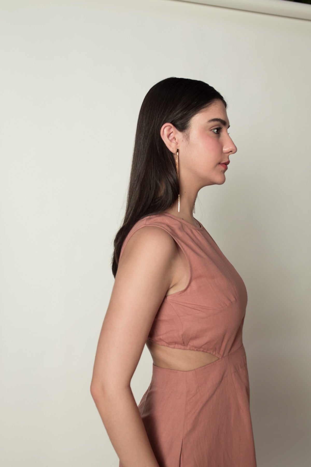 Sleeveless Cut - Out hemp Cotton Dress | Verified Sustainable by Brown Living™