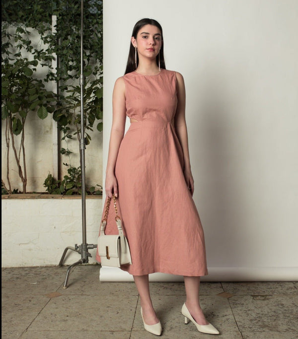 Sleeveless Cut-Out hemp Cotton Dress | Verified Sustainable Womens Dress on Brown Living™
