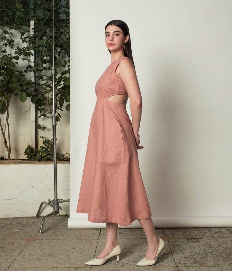 Sleeveless Cut - Out hemp Cotton Dress | Verified Sustainable by Brown Living™