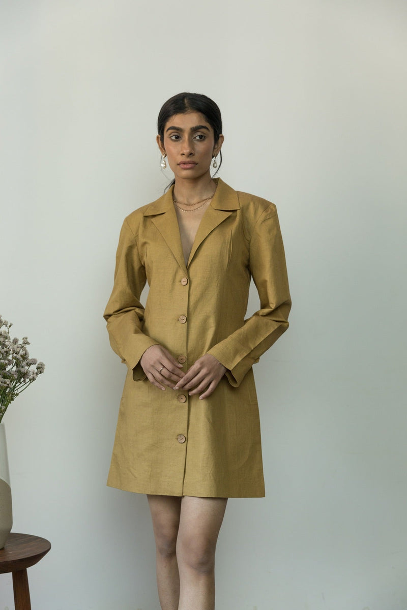 Slim - Fit Cotton Blazer hemp Cotton Dress | Verified Sustainable by Brown Living™