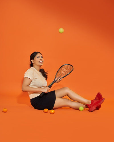 Slim Fit Cotton Tee – Milky Orange | Comfortable & Stylish – Womens T-Shirt on Brown Living™. SKU: PCTXS. Img 3.