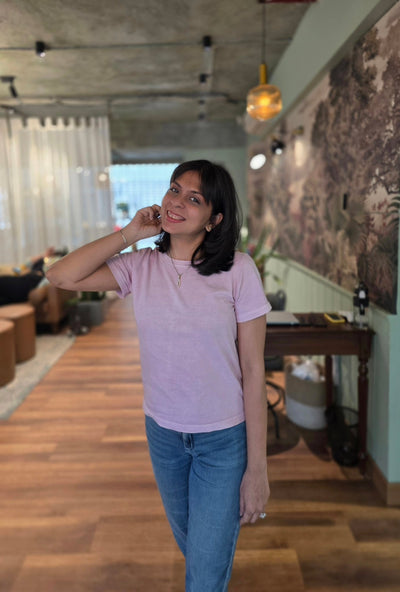 Slim Fit Organic Cotton T-Shirt for Women – Womens T-Shirt on Brown Living™. SKU: PTM. Img 6.