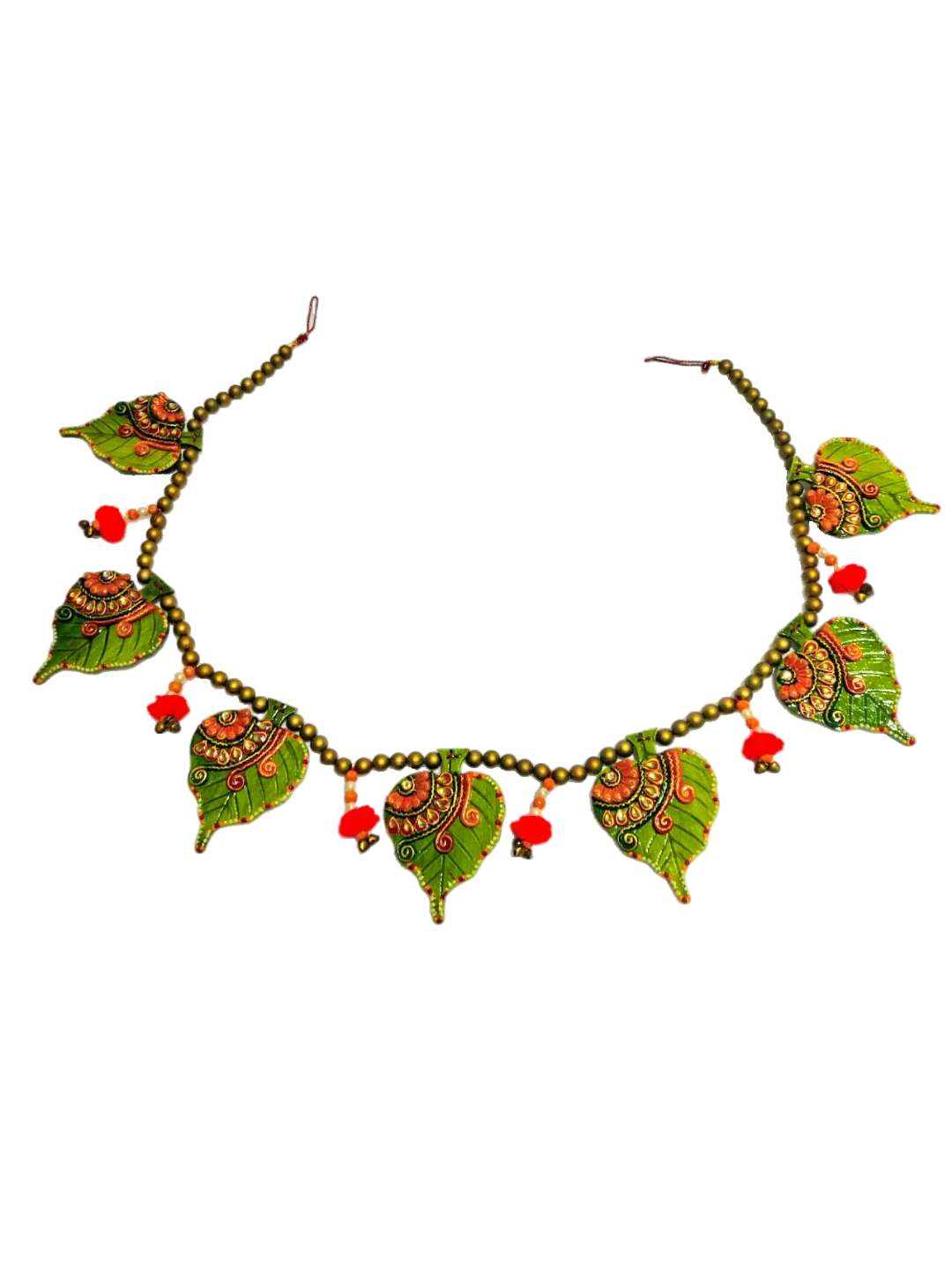 Small Asopalav Green Toran | Handcrafted Traditional Door Decor – Home Decor on Brown Living™. SKU: AB16. Img 4.
