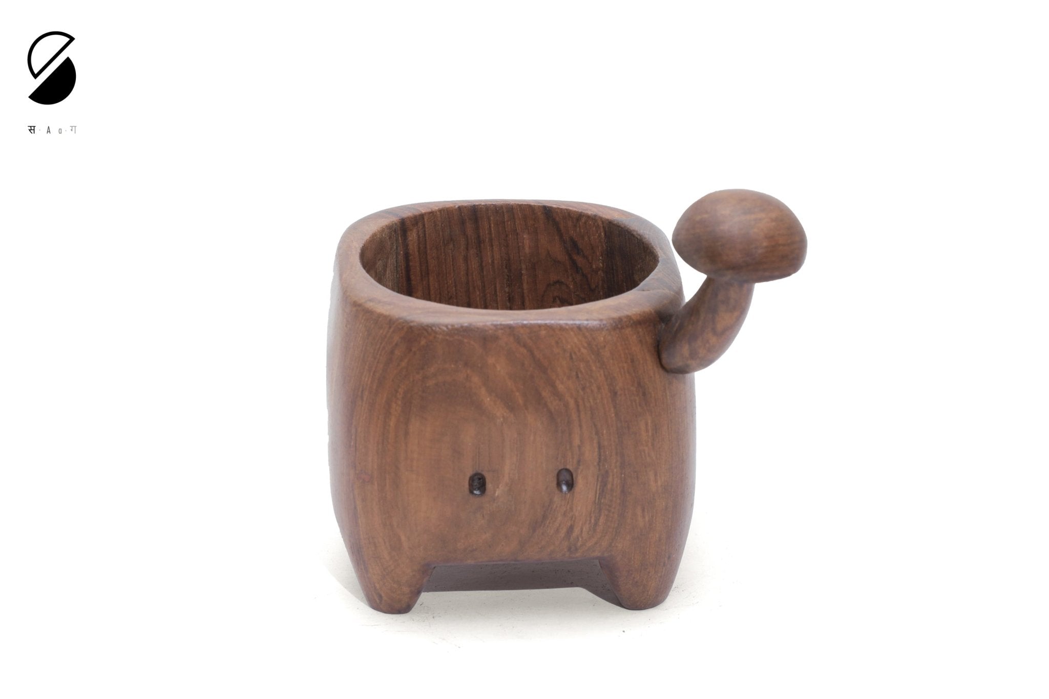 Small Wooden Mushroom Organizer | Desk Storage Holder – Desk Organizers on Brown Living™. SKU: SMT. Img 2.