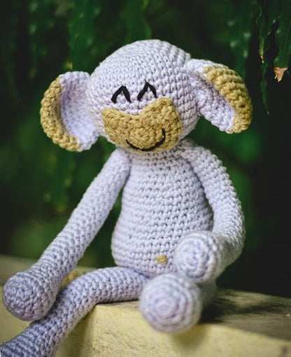 Smiley Monkey Handcrafted Crochet Soft Toy | Verified Sustainable by Brown Living™