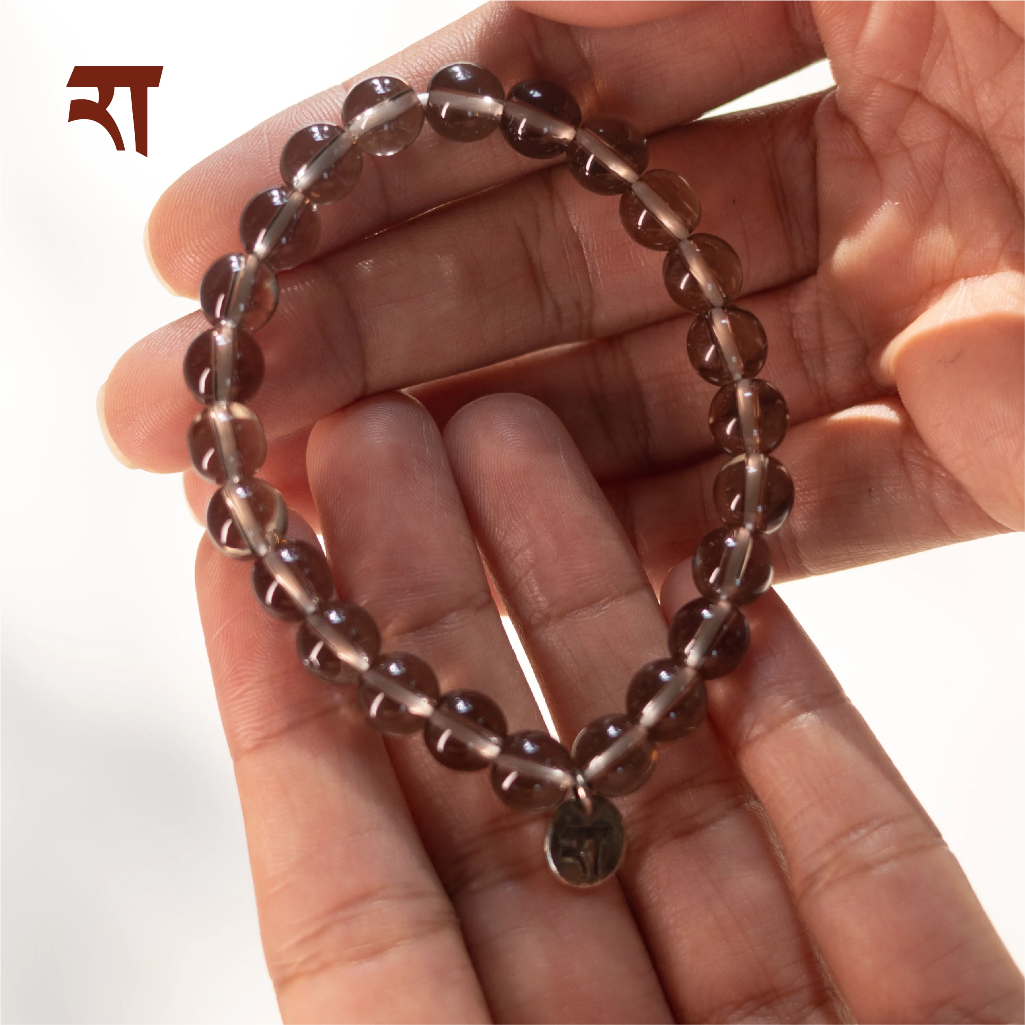 Smoky Quartz Bracelet | Healing Crystal Jewelry – Womens Bracelets on Brown Living™. SKU: RA-BR-SQ-01. Img 1.