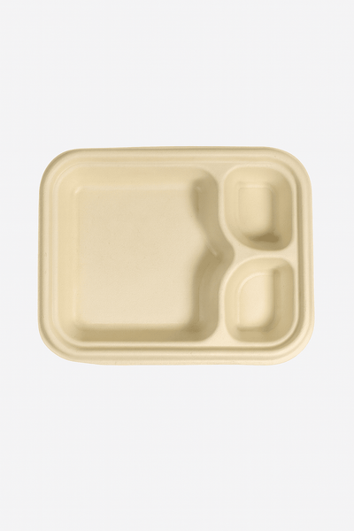 Snack Tray – 3 Compartment | Durable, Eco - Friendly Serving Tray – Trays & Platters on Brown Living™. SKU: CLEC-74. Img 1.