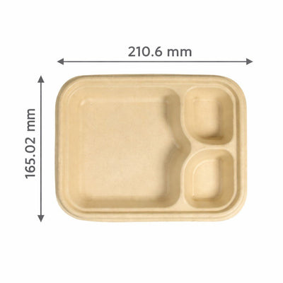 Snack Tray – 3 Compartment | Durable, Eco - Friendly Serving Tray – Trays & Platters on Brown Living™. SKU: CLEC-74. Img 3.