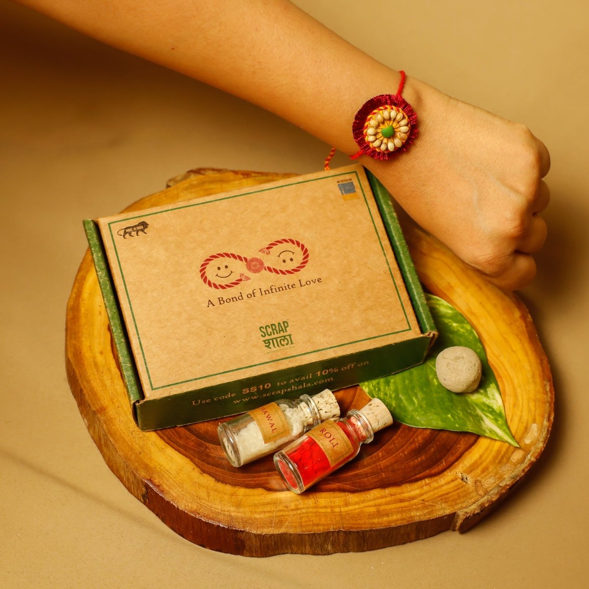 Sneh Handmade Plantable Eco - friendly Rakhi | Grows into Plant – Rakhi by Scrapshala available on Brown Living™. . SKU: SSR010. Img 1.