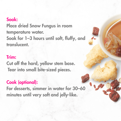 Snow Fungus Mushroom | Dried White Mushroom | Tremella | 75g (2 Pcs) – World Gourmet Food on Brown Living™. SKU: B0F6NF8C7F. Img 5.