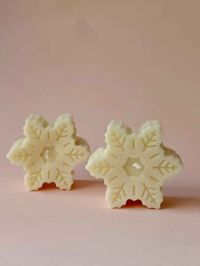 Snowflake Hand - Poured Festive Decorative Soy Wax Candles –Set of 2 – Candles & Fragrances on Brown Living™. SKU: SNWC25. Img 2.