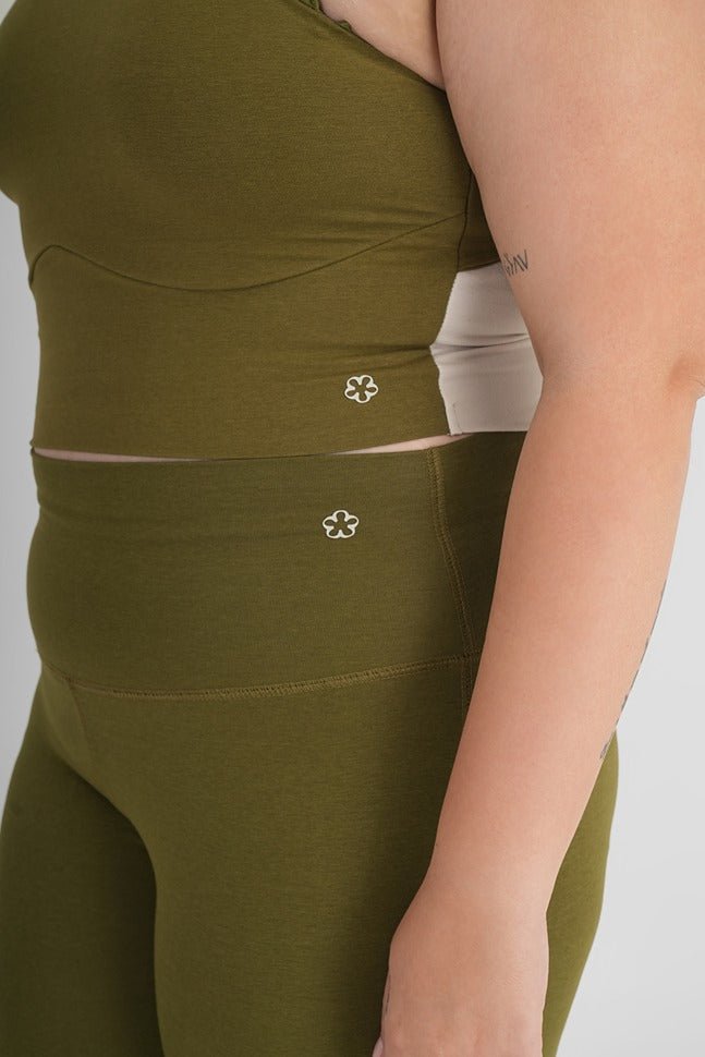 Snug Fit Athletic Olive Sports Tank | Stretchable Activewear – Womens Top on Brown Living™. SKU: ELGLKLPXS. Img 8.