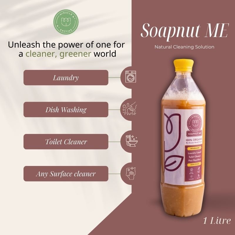 Bio Enzyme Natural Cleaners | Soapnut ME 1 litre | Multipurpose Cleaner | Verified Sustainable by Brown Living™