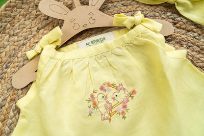 Soft & Breathable Bright Chirps Yellow Top for Babies – Kids Tops on Brown Living™. SKU: ARN0012_0-3. Img 3.